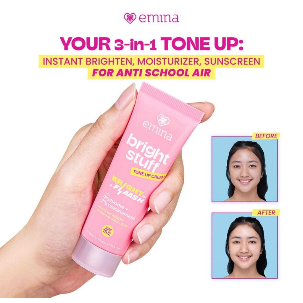 emina bright stuff tone up cream 20 ml / tone up cream / pelembab