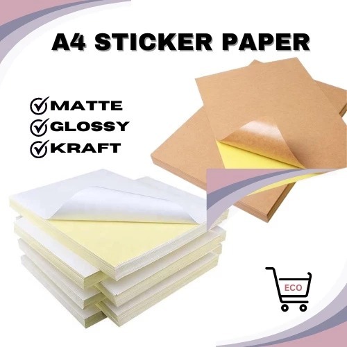 

Kertas Stiker Label Matte kertas kraft Coklat A4 175GSM Kertas Samson Untuk Label & 20 Lembar