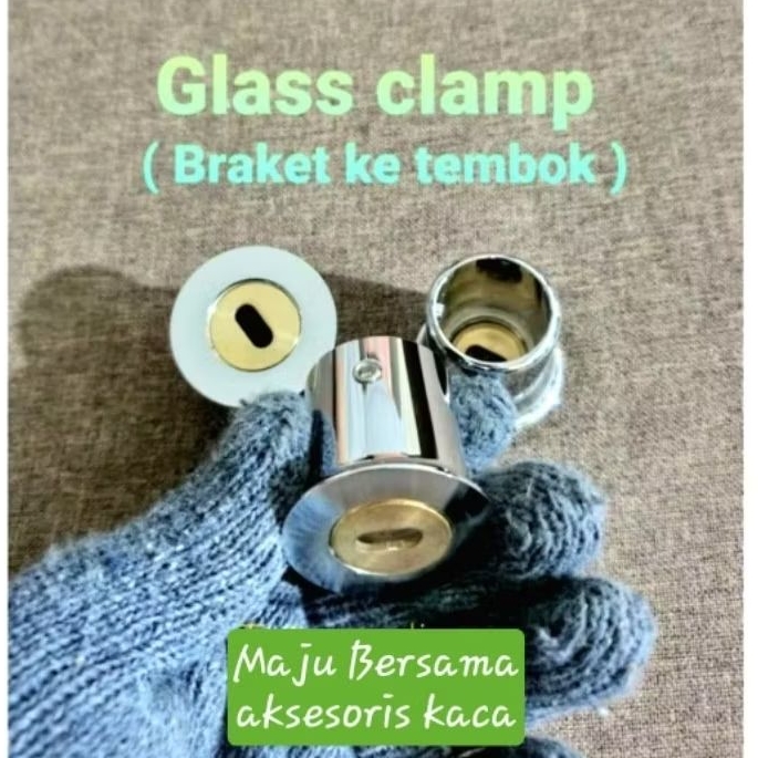BRACKET PIPA KONEKTOR GLASS CLAMP PIPA 3/4 INCH SHOWER PIPA  KE TEMBOK