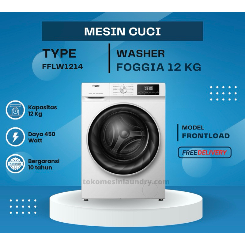 Washer Foggia Frontload Kap 12kg