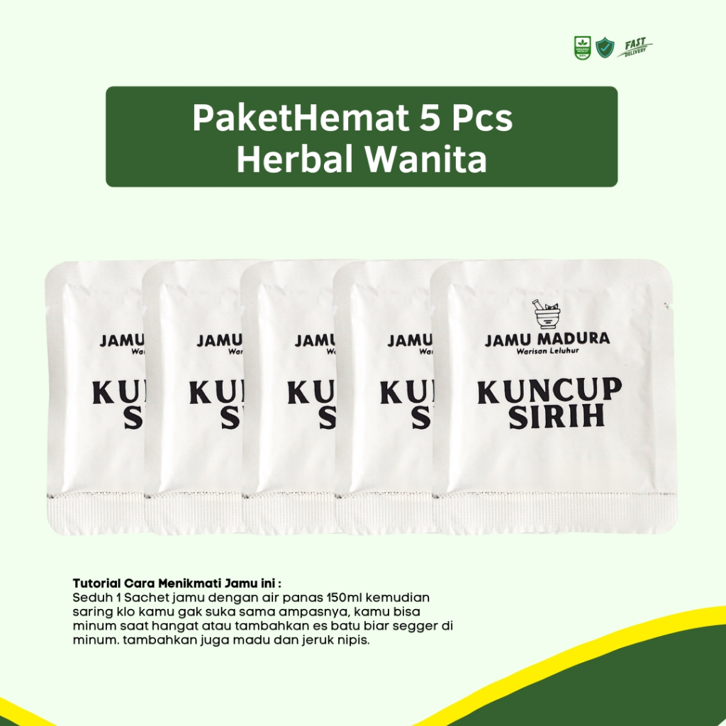 

Jamu Wanita Kuncup Sirih Herbal Kewanitaan Lancar Datang Bulan Ramuan Madura