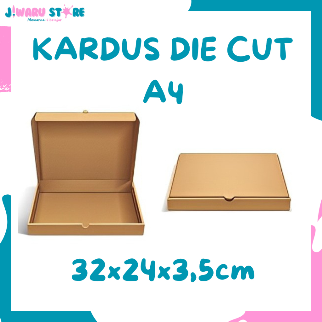 Kardus die cut 32x24x3,5cm Karton box packing A4