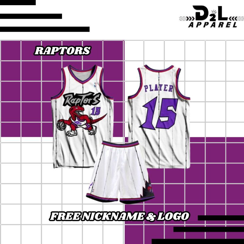 JERSEY BASKET RAPTORS WHITE FULL PRINTING