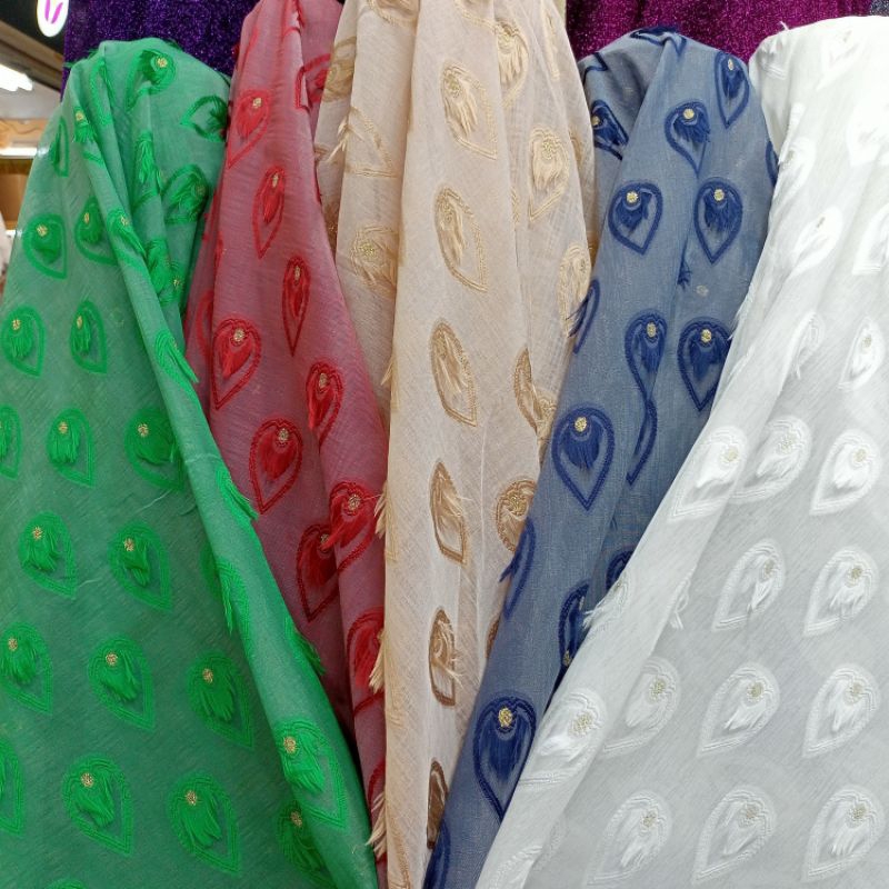 Kain Sifon Bulu Bulu / Kain Siffon Motif / Kain Siffon Antik