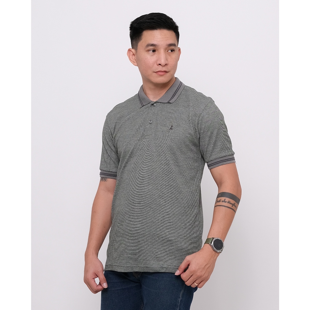 Andre Michel Polo Shirt Lengan Pendek Hijau Lumut / Biru Tua 3427