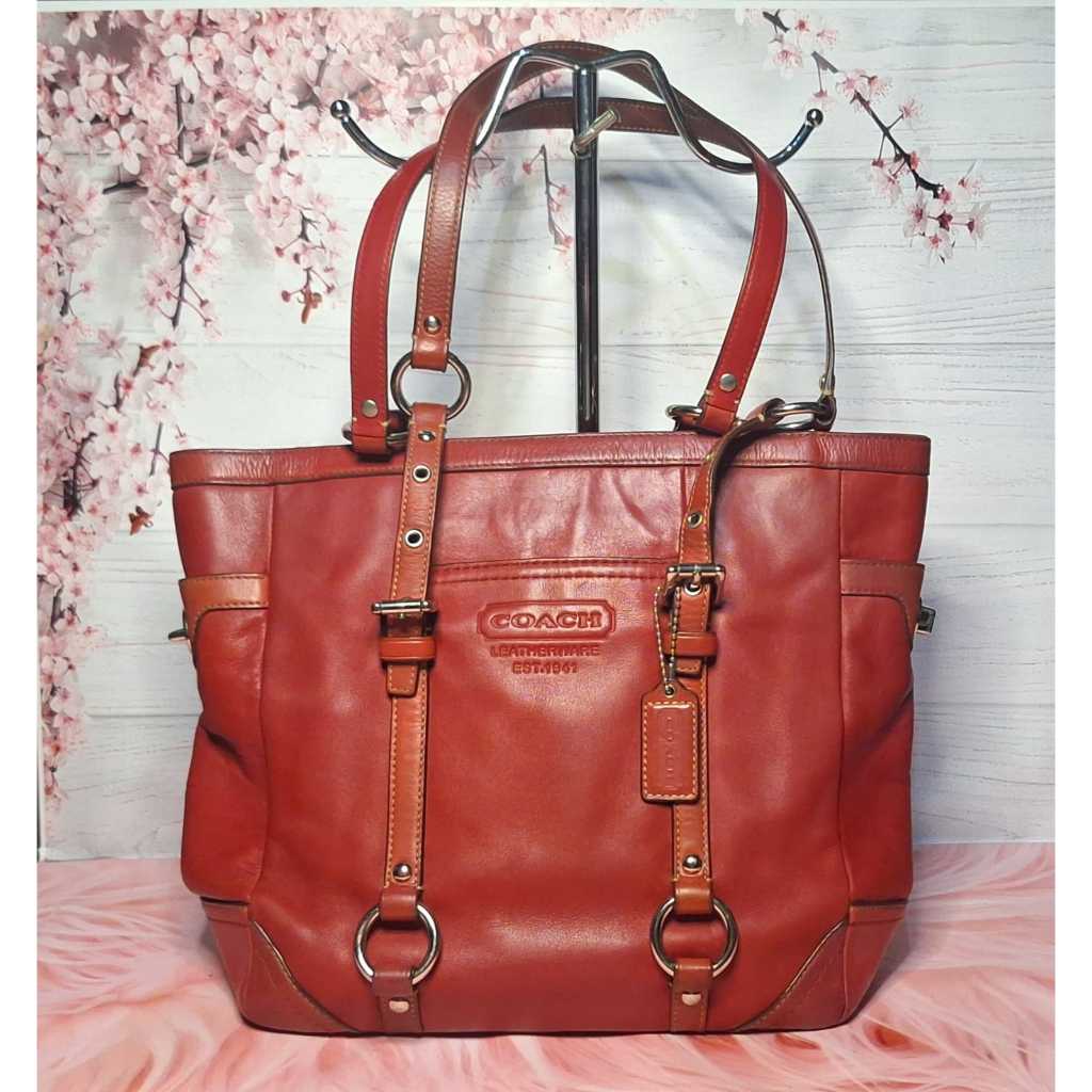 TAS  COACH**Tote Genuine Leather RED Preloved