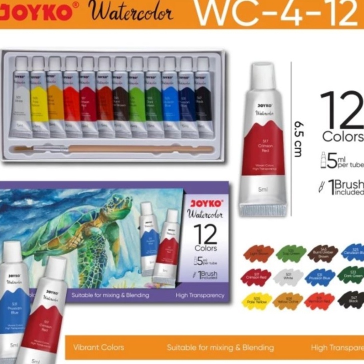 

Terbaru Cat Air Joyko Watercolor Set WC412 Warna 5ml