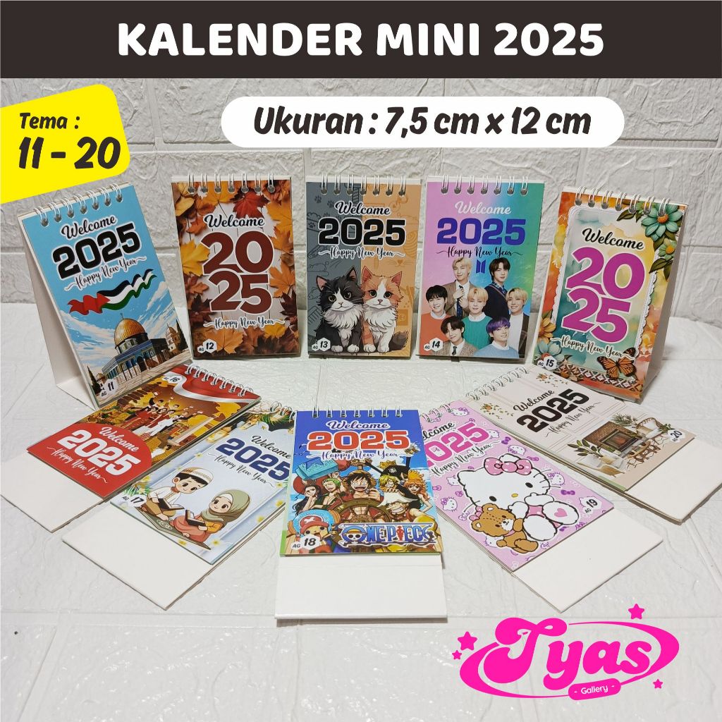 

KALENDER MINI 2025 | KALENDER MEJA 2025 - Kode AG (B)