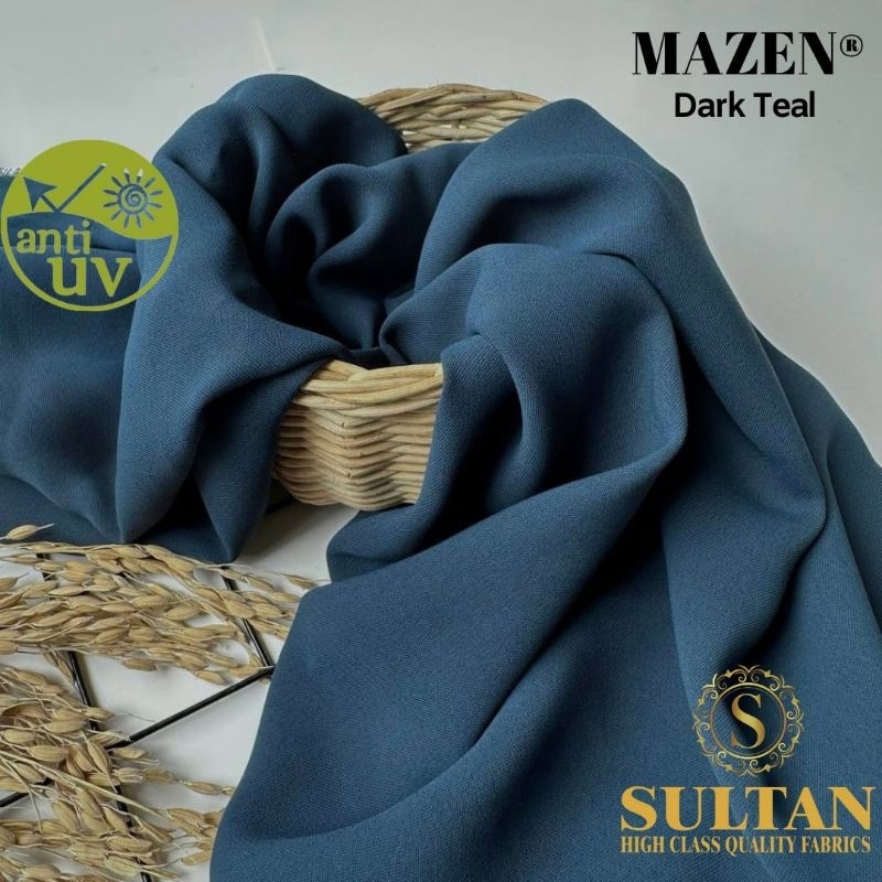 Kain Sultan Abaya Indonesia Marzan / MAZEN Anti-UV Dark Teal polos