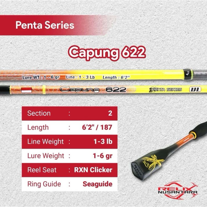 Joran / Rod Relix Nusantara Capung Penta Series 622 , 662 , 702 , 732