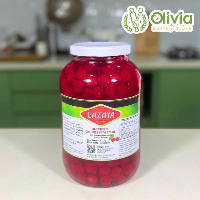 

Red Maraschino Cherries / Cherry Merah Tangkai 4,25kg