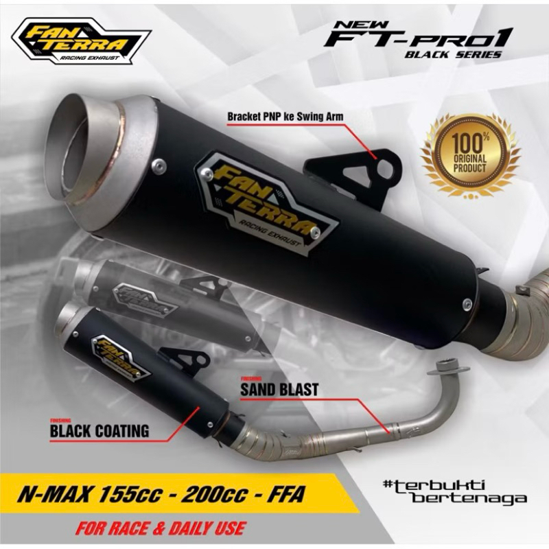FANTERRA RACING EXHAUST | Knalpot N-Max/Aerox 155cc-200cc-Ffa Kompetisi/Daily Use