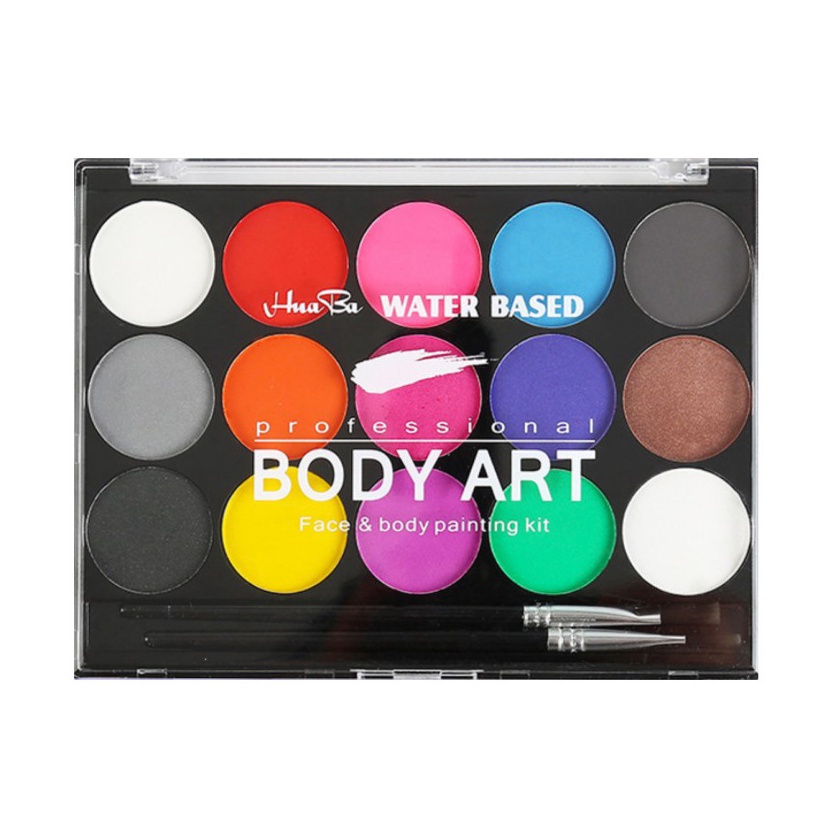 

HJ6 FPWC palet 15 warna face paint watercolor painting makeup oil