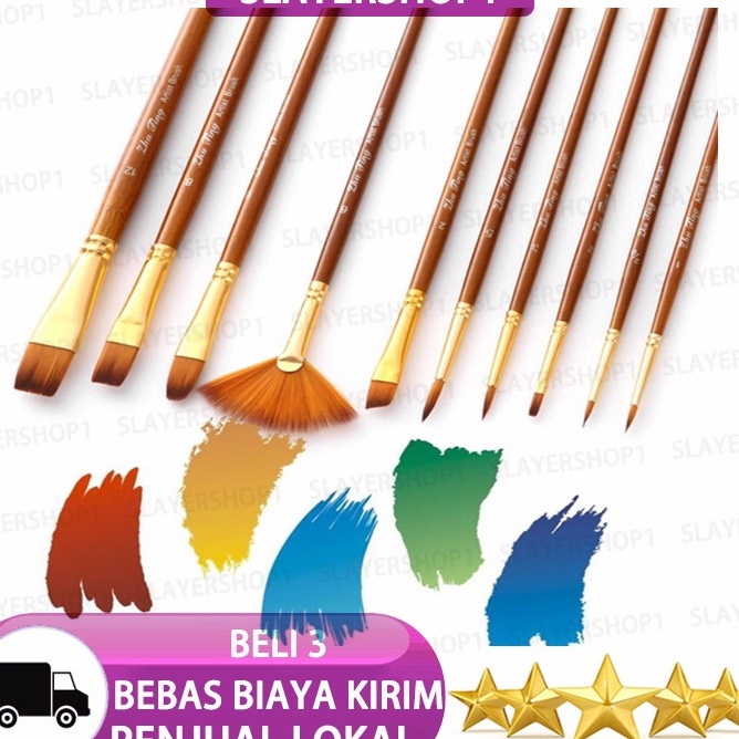 

Pilihan Slayershop 16 Buah Set Kuas Lukis Kit Kuas Artis Beberapa Kuas Media dengan Rambut Nilon untuk Akrilik Aquarelle Cat Air Lukisan Minyak Guas untuk Perlengkapan Menggambar Seni