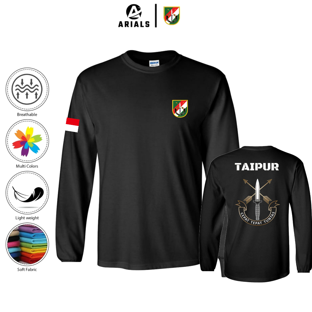 Arials Kaos Baju Lengan Panjang TAIPUR TNI AD
