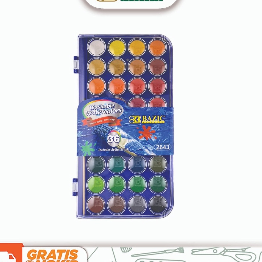 

Limit Bazic Washable Watercolors and Brush Set 36 Colors Cat Air