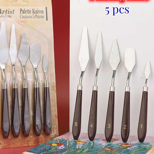

Terbatas si Set Isi 5 Spatula Lukis Painting Knife Pisau Palet Lukis