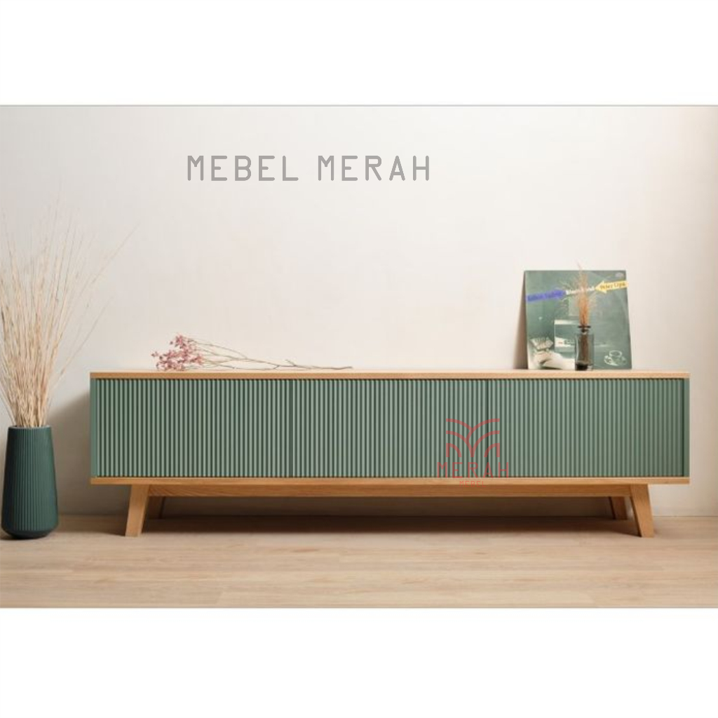 Buffet Kayu Jati - Buffet TV - Buffet Murah - Lemari TV - Meja TV - Buffet Estetik - Mebel Merah