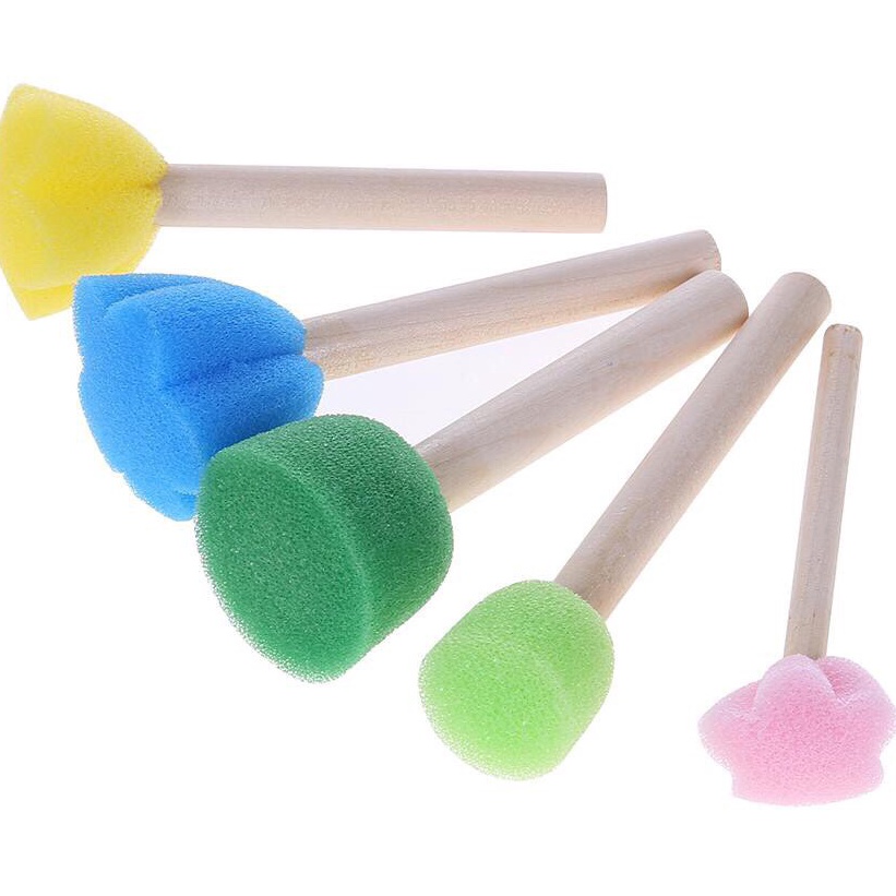 

Cepat Sponge Flower Shape Kid Paint Spons Brush Lukis isi 5
