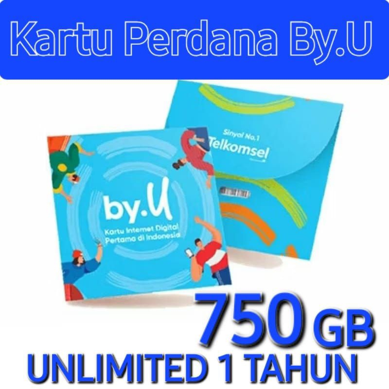 KARTU PERDANA BY. U  750GB UNLIMITED 1 TAHUN FULL TANPA DIBAGI