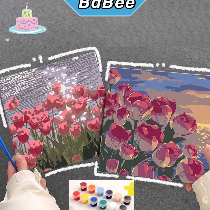 

KI3 Babee Kartun 2x2cm Paint By Number Kit DIY Painting Kit Canvas Paint By Number Dital Melukis