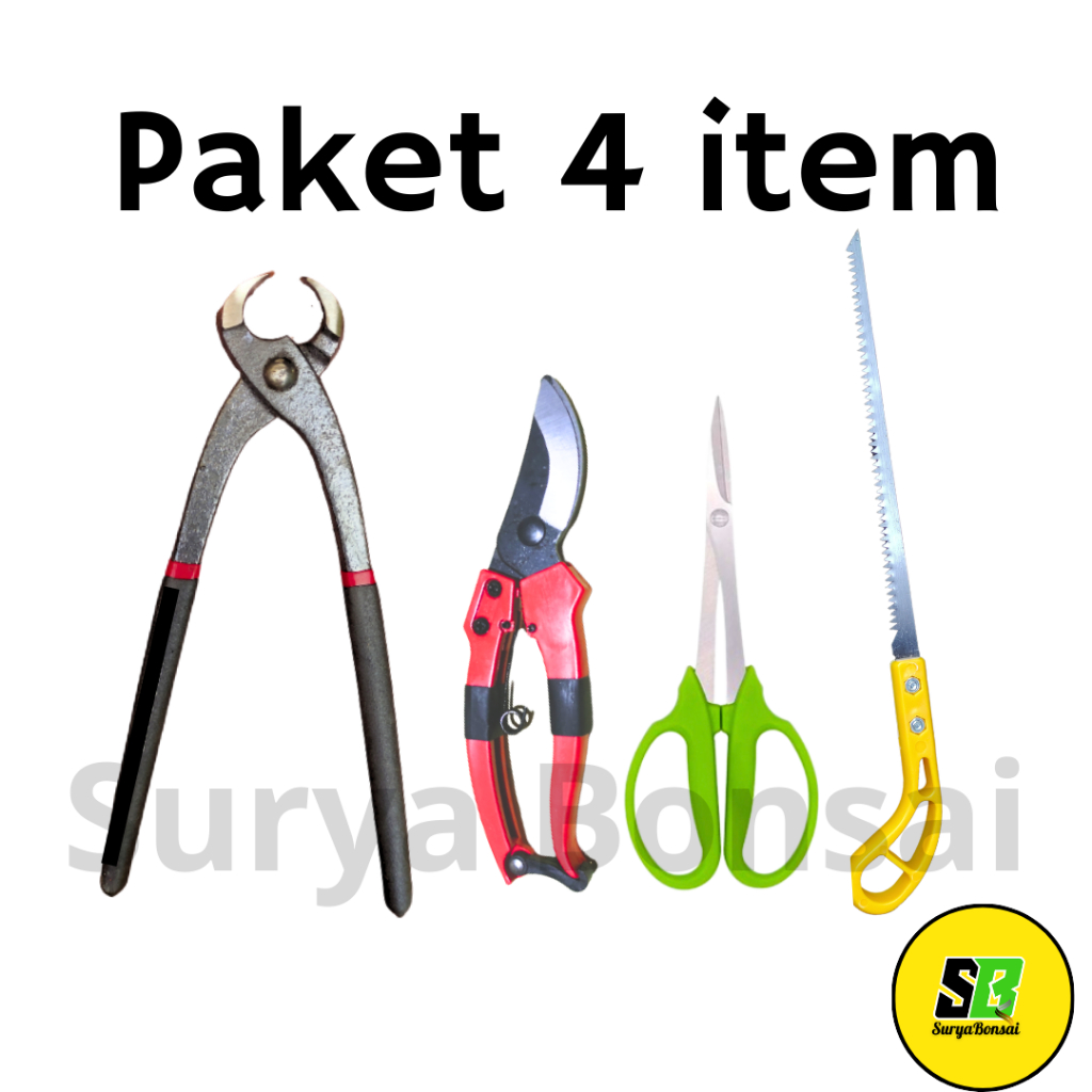 Alat Bonsai Lengkap Set 4in1 item Catok Bonsai Gergaji Gunting Dahan Gunting Pruning