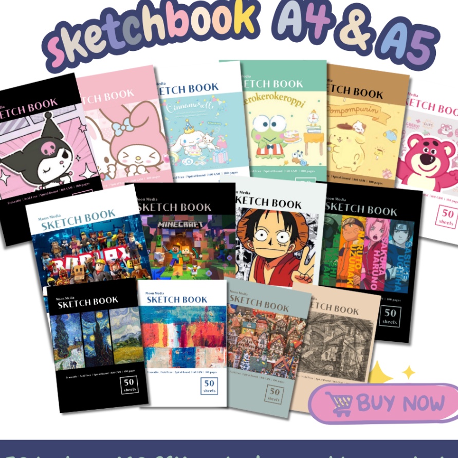 

KI3 Buku Gambar Sketchbook Buku Gambar A4 Sketchbook A4 Sketchbook A5 5 lembar16 GSM MOON MEDIA