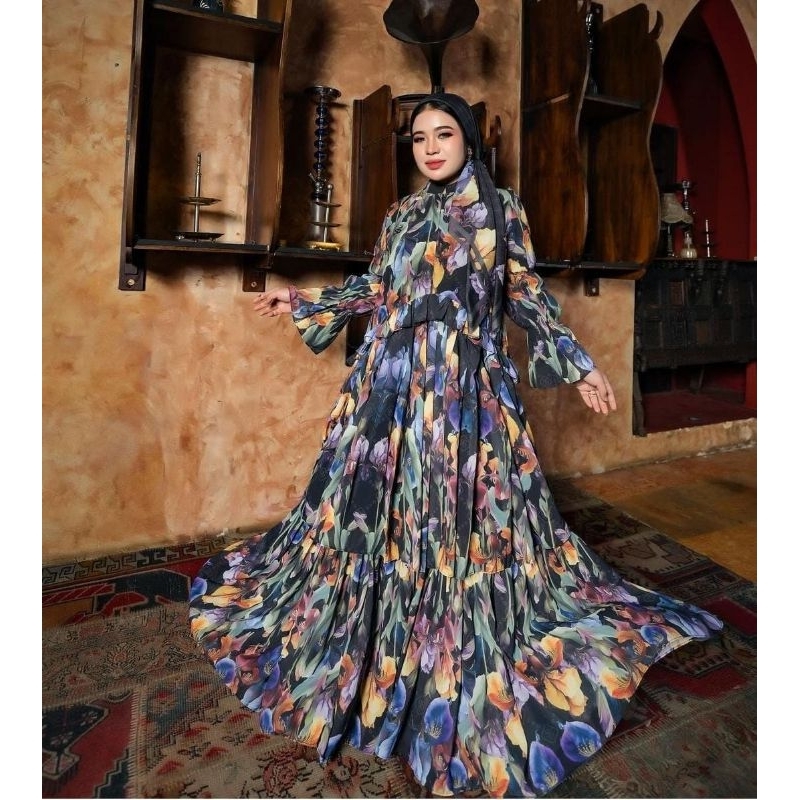 Dress Shellasaukia original Dress flower shellasaukia original Gamis sale