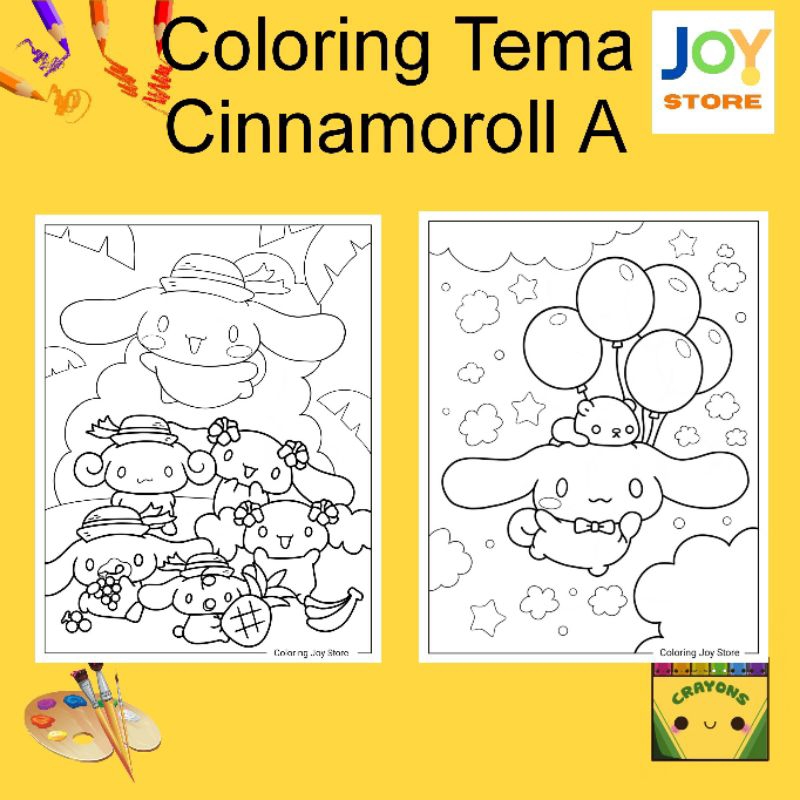 

Kertas Gambar Mewarnai ukuran A4 dan A5 150 gsm - Coloring Paper Tema Cinnamoroll A Toko Joy Store