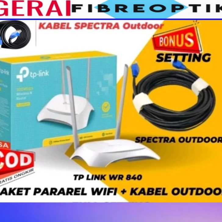 PAKET PARAREL WIFI TP TLWR4N  KABEL LAN SPECTRA OUTDOOR SIAP PAKAI 335445METER