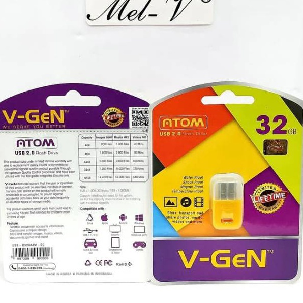 Flashdisk Atom 32GB VGen  USB Flash disk Vgen 32GB  ginal Flashdisk Vgen 32GB Atom