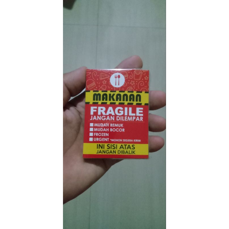 

stiker label Fragile UK 9x6,5cm 1bungkus isi 50 lembar