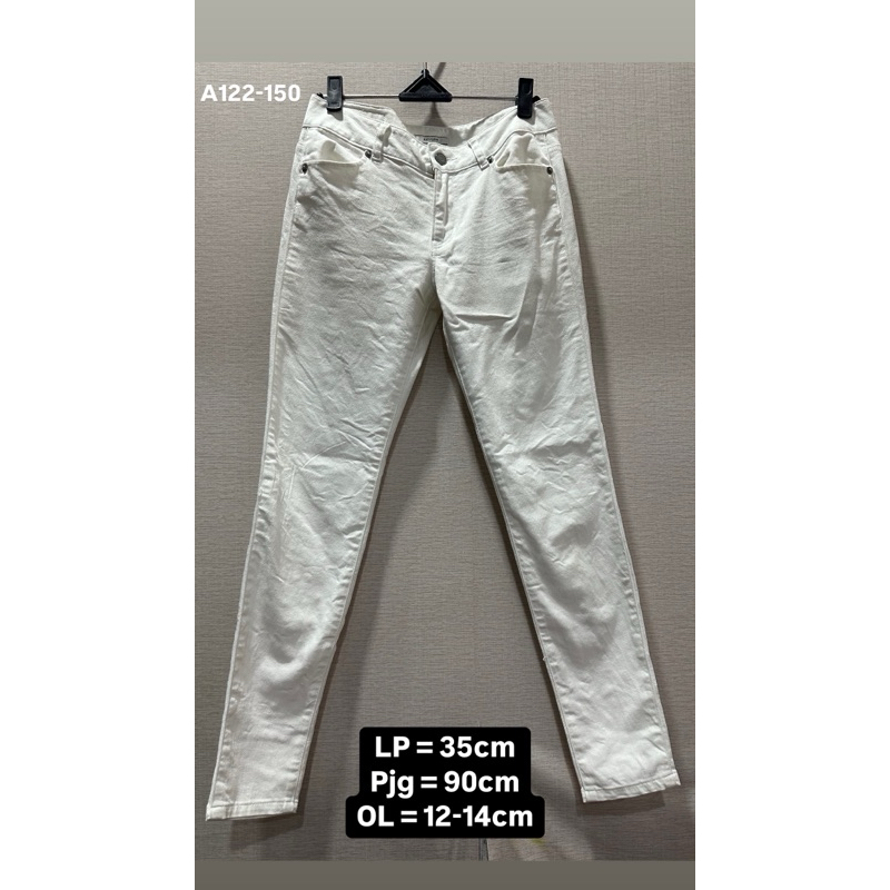 [A122-150] PRELOVED CELANA PANJANG SKINNY JEANS DENIM PUTIH WANITA BAYFLOW