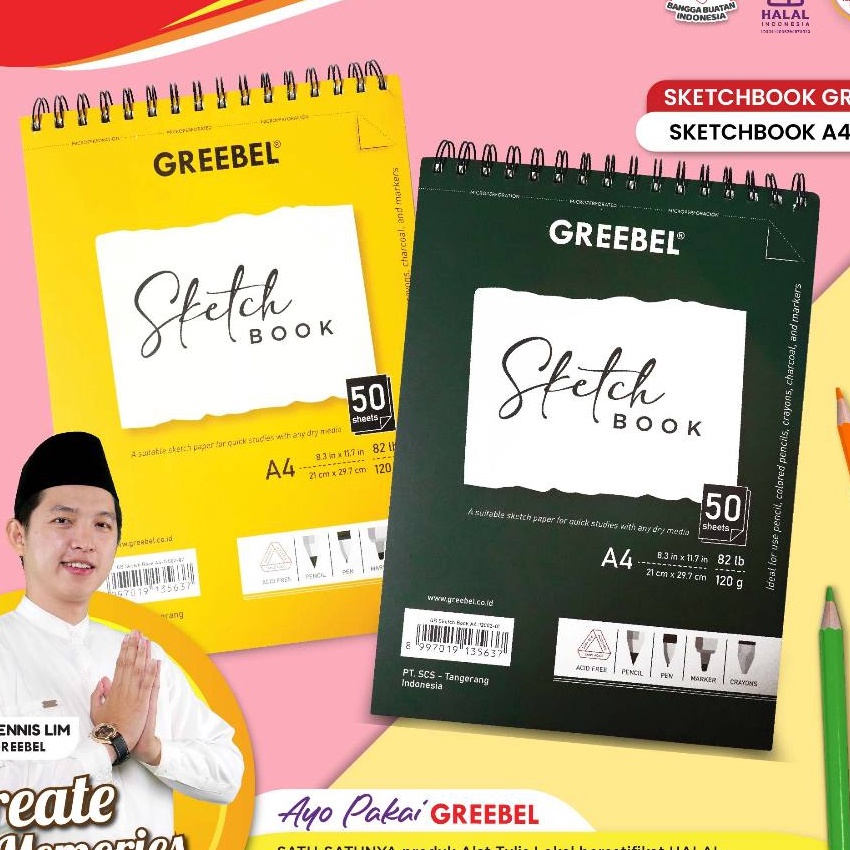 

Gila GREEBEL Buku Gambar Sketch Book A4 5 Lembar 122 Buku Sketsa Drawing Book