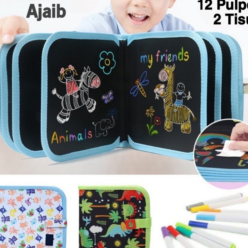 

FG2 BUKU GAMBAR POBLE MAGIC BOOK BLACK BOOK POBLE BUKU GAMBAR AJAIB REUSABLE BISA DIHAPUS