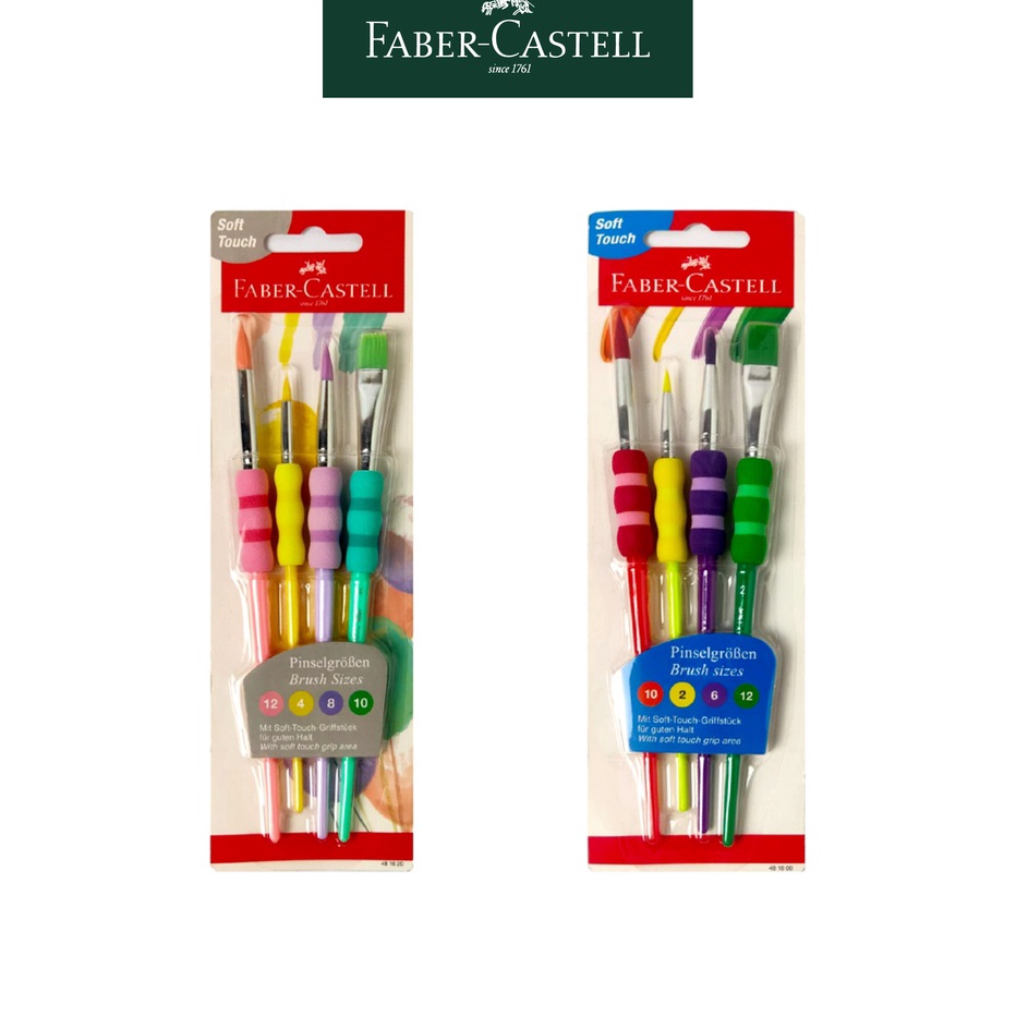 

HJ6 Kuas Lukis Faber Castell Set 4 Grip Brush Kuas Set 4 Pastel Colours