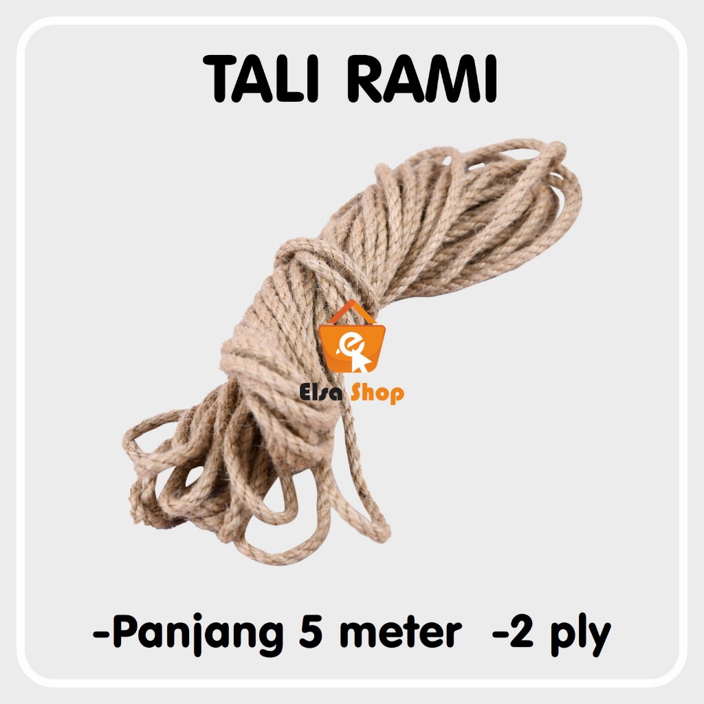 

Tali Rami 5 meter 2 Ply - Tali goni hampers - tali hangtag