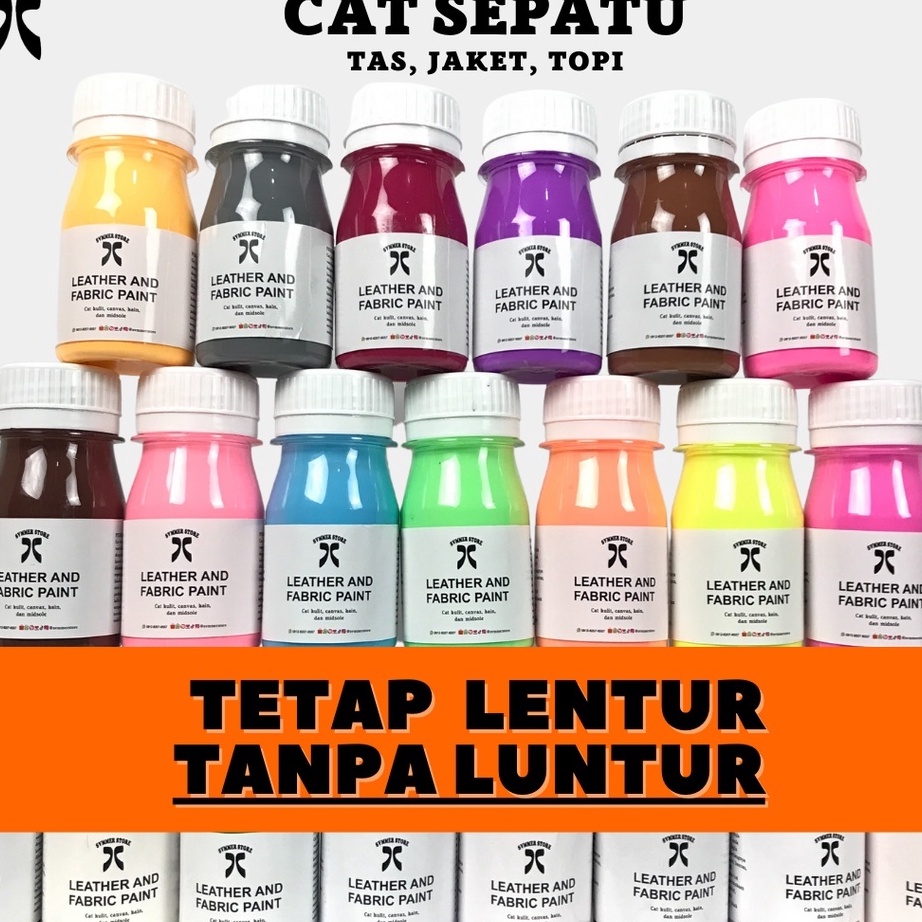 

Khusus Cat Sepatu Repaint Tas Leather dan Pabric Paint Acrylic Kanvas Cat Kain Kulit Midsole Sepatu