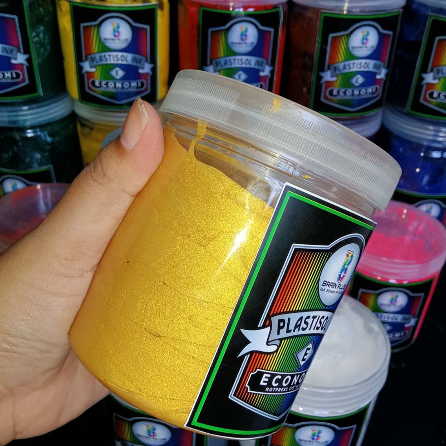 

KF7 Tinta Sablon PLASTISOL SHIMER GOLD Brain Plus gr