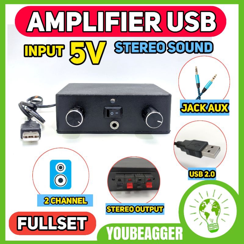 amplifier rakitan 5V stereo 2 channel