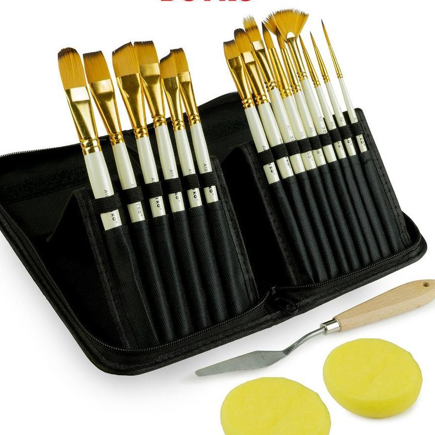 

KI3 Art Brush Set Alat Lukis Kuas Cat Air Minyak Acrylic Joyko BRS12