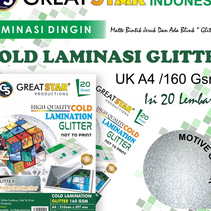 

Beli LAMINASI DINGIN GLITTERCOLD LAMINATION A42 lembar 16 gr