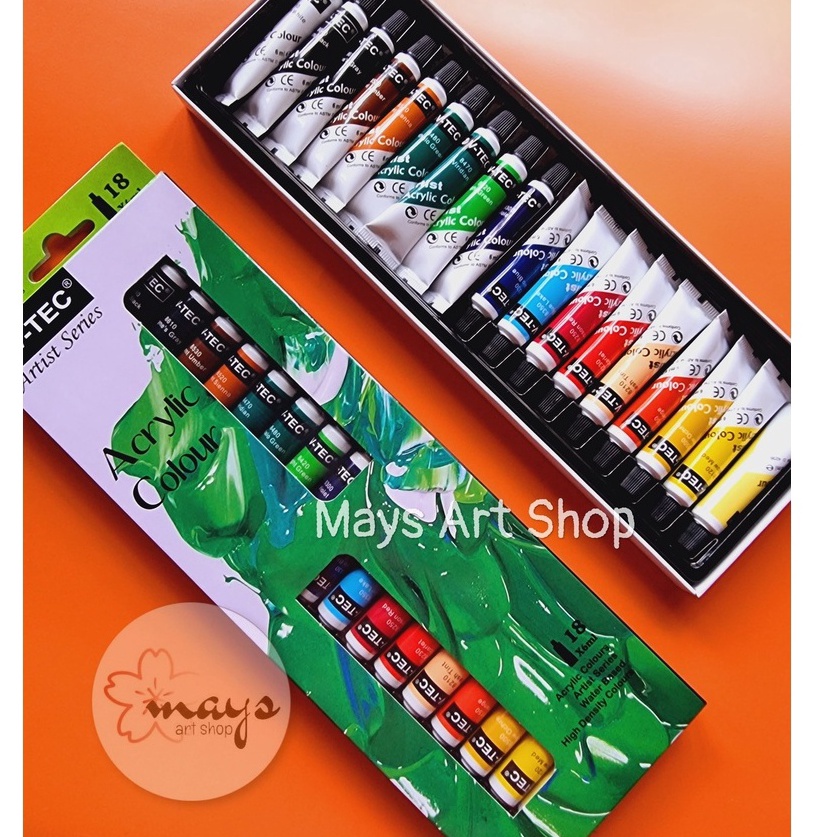 

FG2 Cat Akrilik Set 18 Warna VTec Cat Lukis Kanvas Acrylic Paint Color V Tec 6ml Acrilic Colour 18x6 ml 12 x 6 ml Vtec