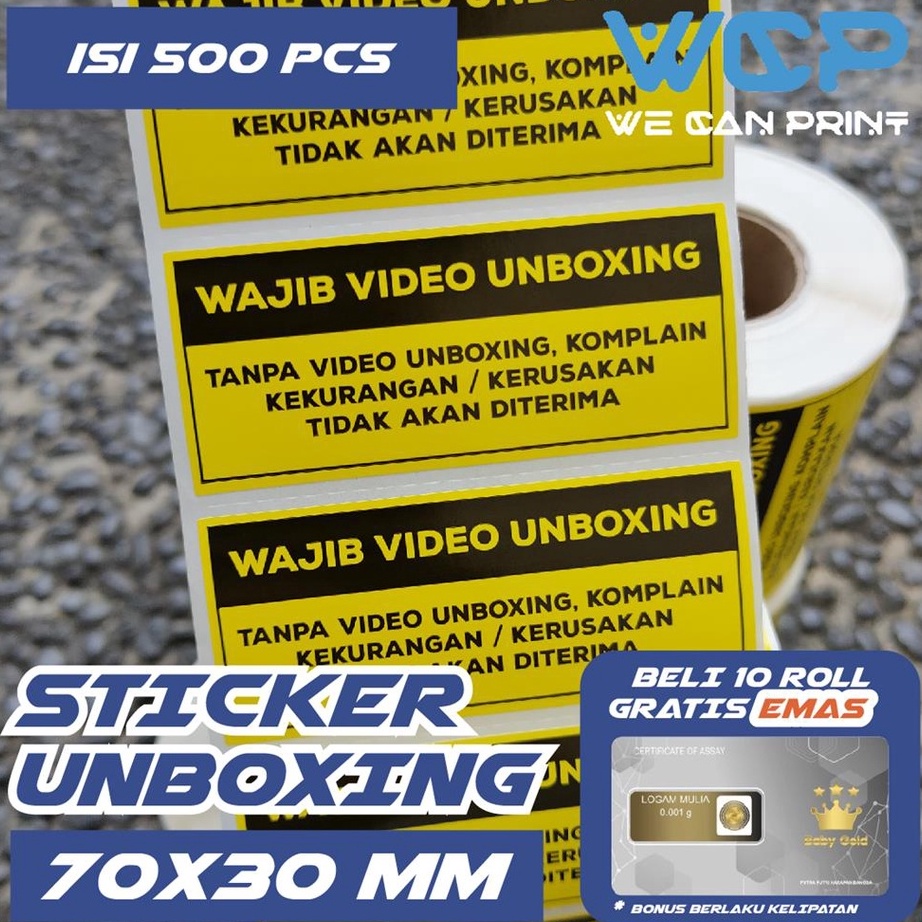 

FG2 Label Sticker FRAGILE Wajib Video Unboxing Stiker Unboxing Kuning isi pcs