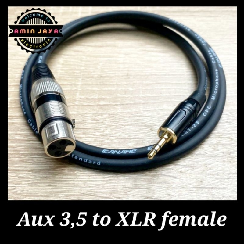 Kabel jack aux 3,5 mm to xlr female / kabel mini stereo to xlr female