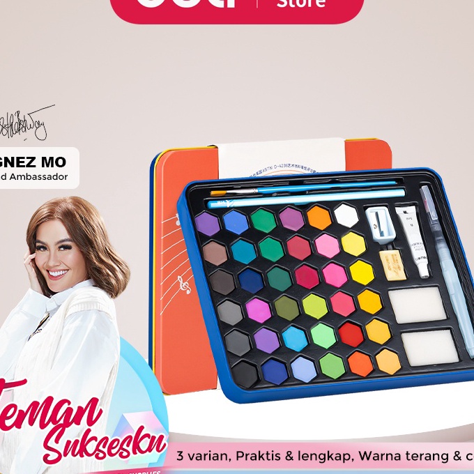 

Pilihan Cat Air Padat Deli Warna Terang Solid Watercolor Paint dengan Kuas Air Otomatis 73936X