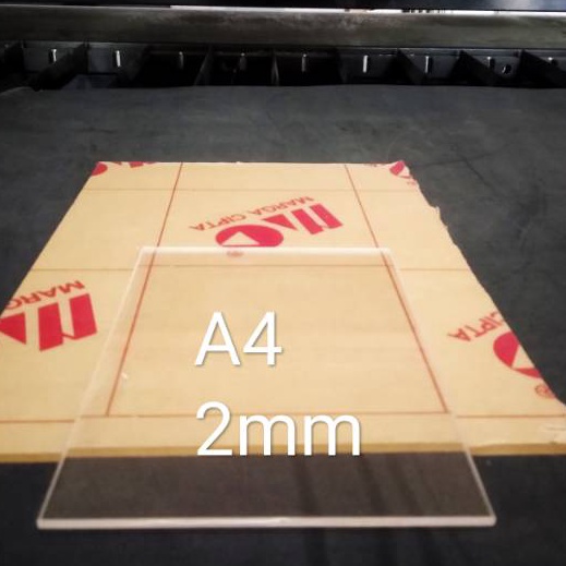

Langka Acrylic lembaran akrilik A4 2mm akrilik warna beningclear transparanmika 21x3cm