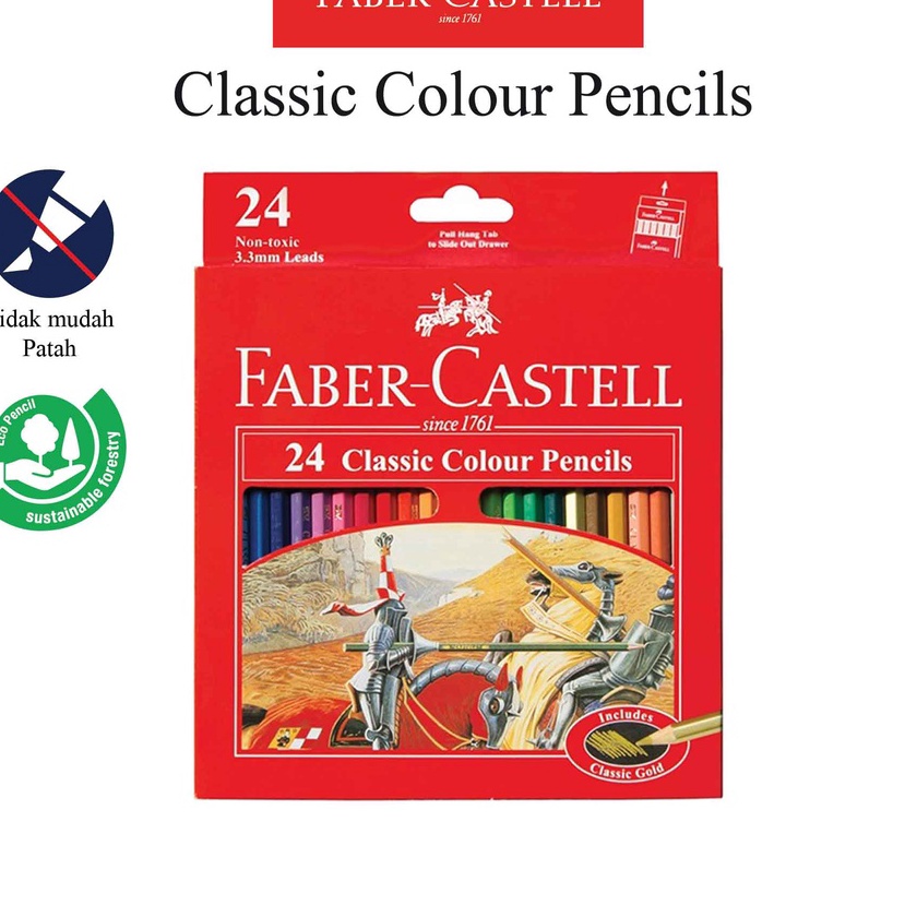 

KP8 Pensil Warna Faber Castell 24 Warna Classic Colour Pencil Ukuran Panjang