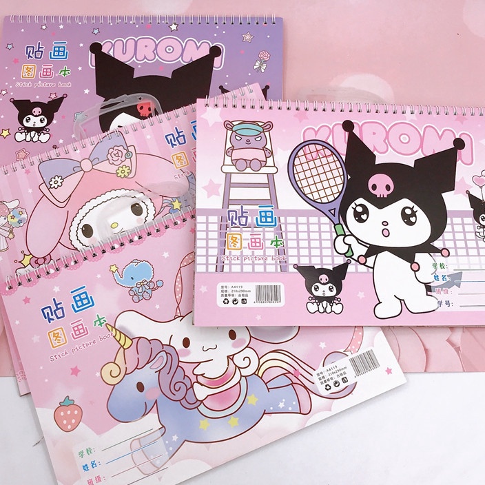 

KP8 SPM7 BUKU GAMBAR STICKER A4 BUKU GAMBAR ANAK SEKOLAH CINNAMOROLL KUROMI MELOY