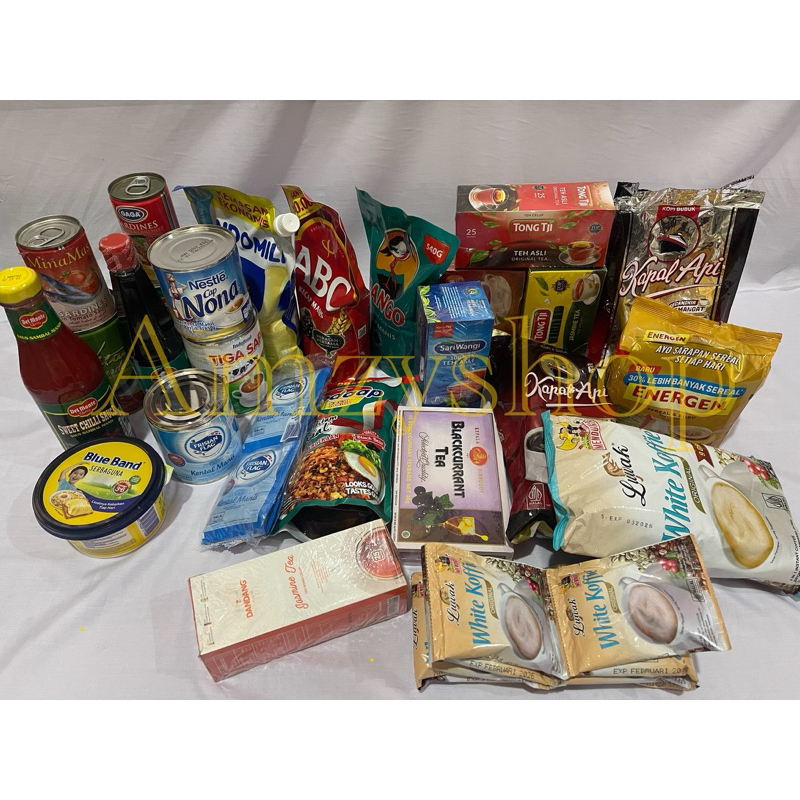 

Macam Sembako Teh Gula Kopi Kecap Saus Blue band Sarden Sardines